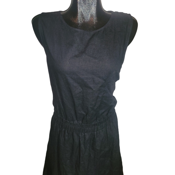 Reitmans Black Sleeveless Linen Blend Cutout Back Dress 3X - Picture 3 of 6
